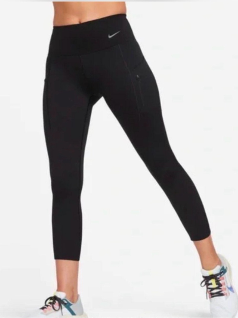Nike Dri-FIT Go Firm-Support High-Waisted Cropped Tighs - with Side Pocket - Picture 4 of 12